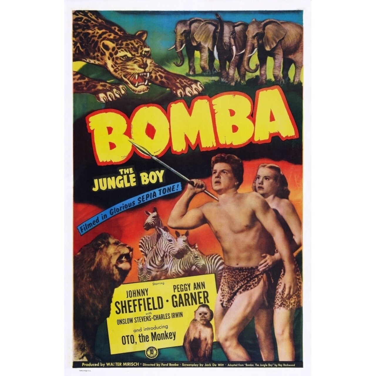 Posterazzi Bomba The Jungle Boy From Left: Johnny Sheffield Peggy Ann Garner 1949 Movie Poster Masterprint